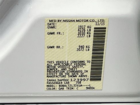 Used 2016 Nissan Altima 2.5 SL w/ 2.5 Technology Package image 34