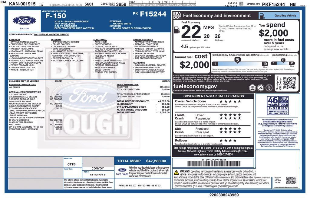 Certified 2023 Ford F150 XL w/ STX Appearance Package RWD image 3