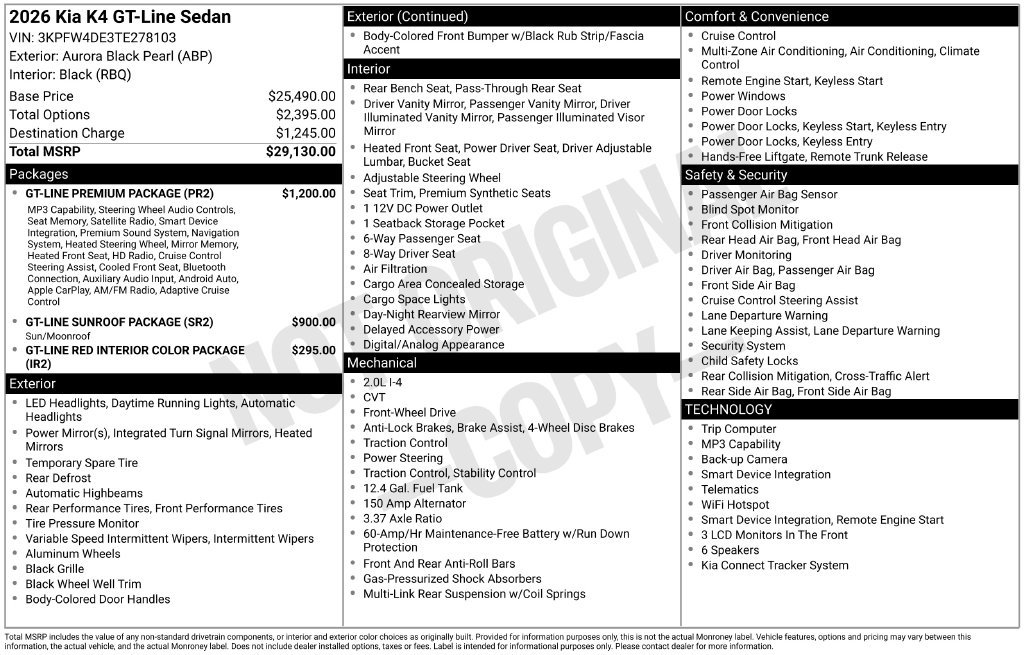 Used 2026 Kia K4 GT-Line w/ GT-Line Premium Package FWD image 28