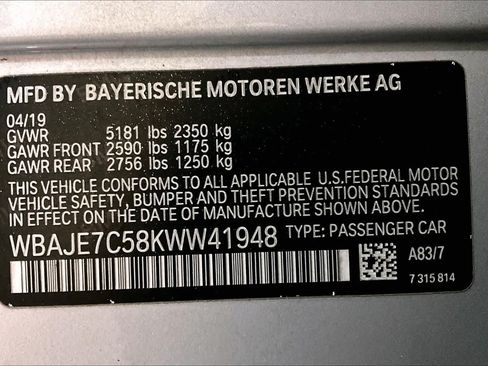 Used 2019 BMW 540i xDrive w/ Convenience Package AWD/4WD image 33