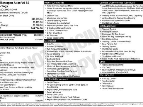 Used 2021 Volkswagen Atlas SE w/ Panoramic Sunroof Package AWD/4WD image 2