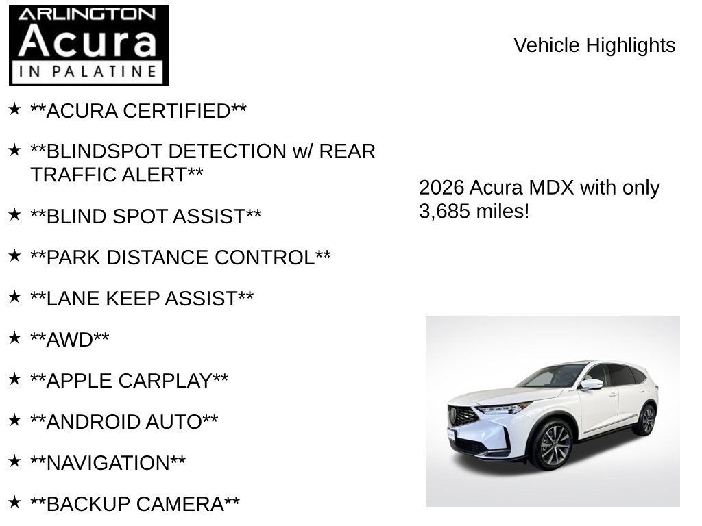 Used 2026 Acura MDX w/ Technology Package AWD/4WD image 7
