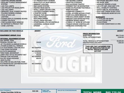 Used 2021 Ford F150 Platinum w/ FX4 Off-Road Package AWD/4WD image 2