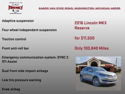 Used 2016 Lincoln MKX Reserve w/ Luxury Package AWD/4WD image 30