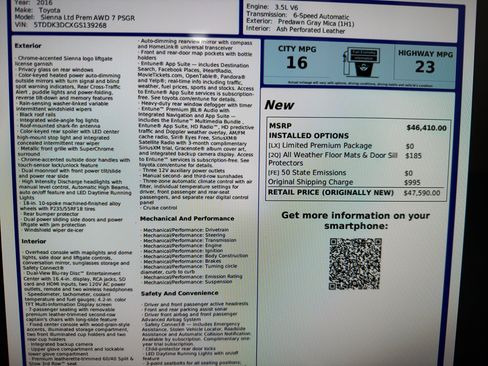 Used 2016 Toyota Sienna Limited image 25