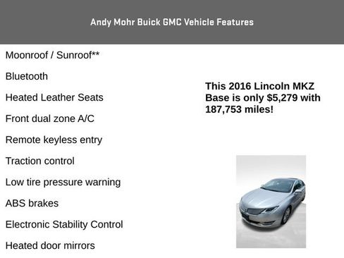 Used 2016 Lincoln MKZ AWD w/ Equipment Group 300A Reserve image 4