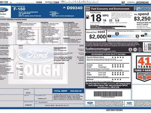 Used 2018 Ford F150 XLT w/ Equipment Group 302A Luxury AWD/4WD image 10