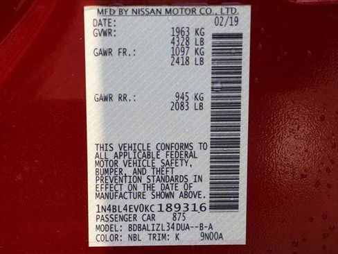 Used 2019 Nissan Altima 2.5 SL FWD image 17