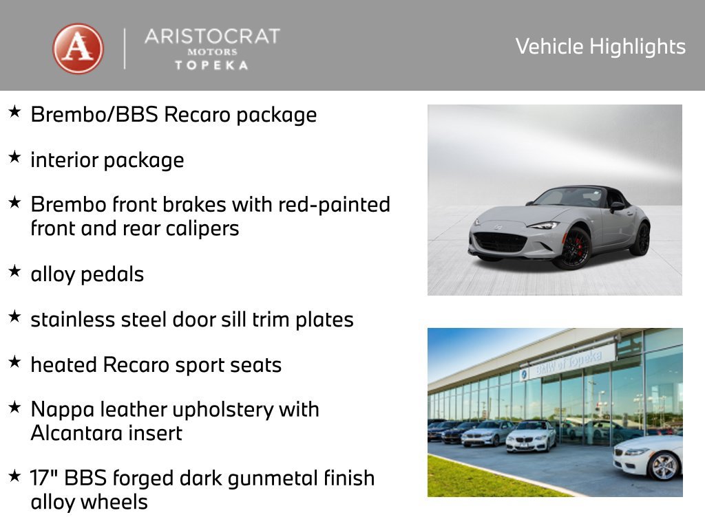 Used 2025 MAZDA MX-5 Miata Club w/ Brembo/BBS Recaro Package RWD image 2