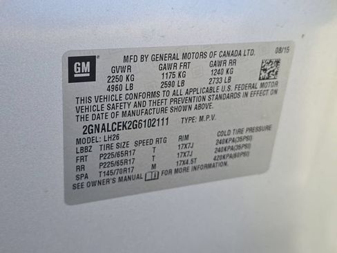 Certified 2016 Chevrolet Equinox LT w/ Convenience Package FWD image 37