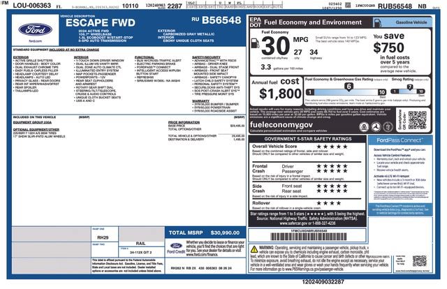 Certified 2024 Ford Escape Active FWD image 5