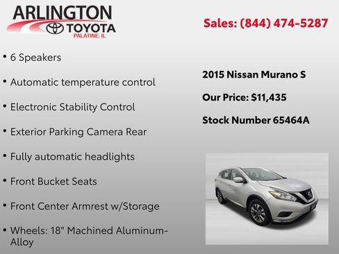 Used 2015 Nissan Murano S w/ Navigation Package AWD/4WD image 2