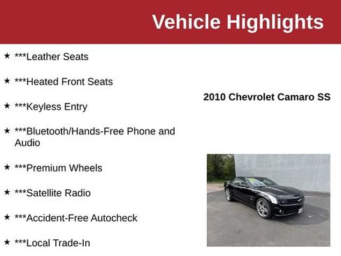 Used 2010 Chevrolet Camaro SS w/ RS Package RWD image 10