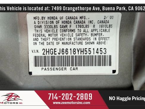 Used 2000 Honda Civic VP image 46