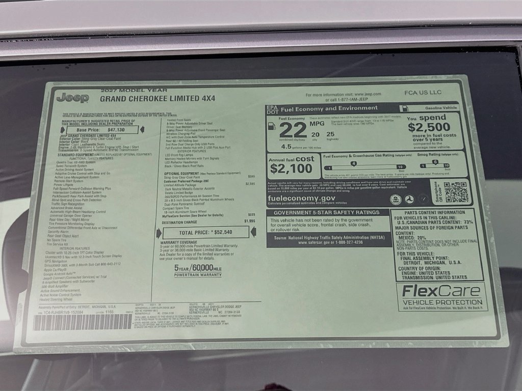 New 2027 Jeep Grand Cherokee Limited AWD/4WD image 21