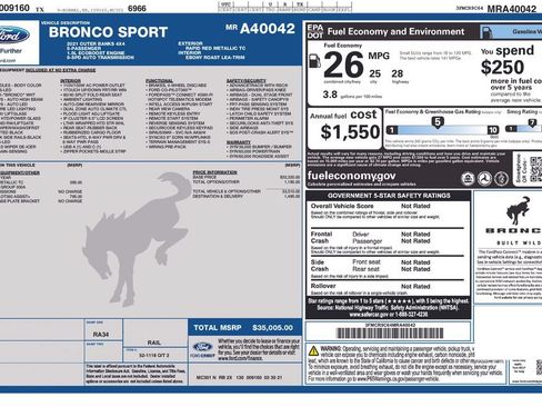 Used 2021 Ford Bronco Sport Outer Banks AWD/4WD image 11