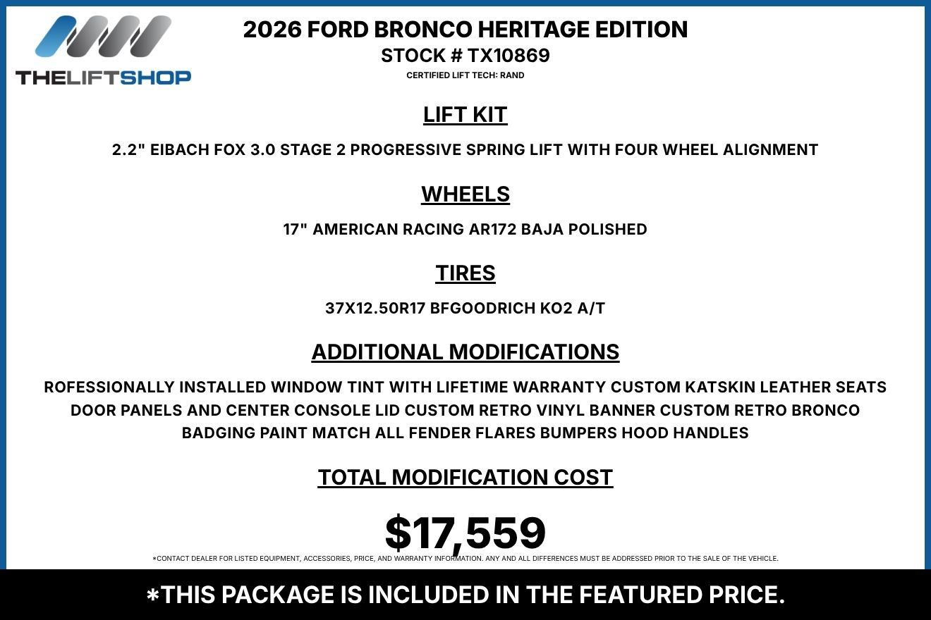 Used 2026 Ford Bronco Heritage Edition AWD/4WD image 2