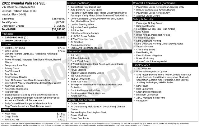 Used 2022 Hyundai Palisade SEL w/ Cargo Package FWD image 33