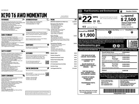 Used 2017 Volvo XC90 T6 Momentum w/ Vision Package image 9