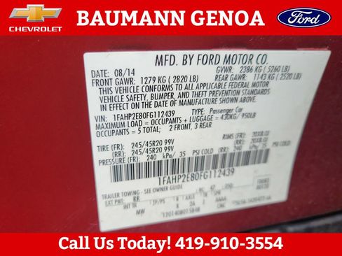 Used 2015 Ford Taurus SEL w/ Equipment Group 201A FWD image 30