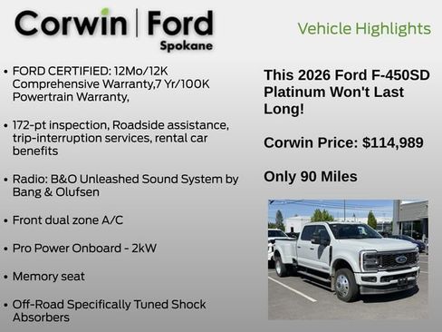 Used 2026 Ford F450 Platinum w/ FX4 Off-Road Package AWD/4WD image 11