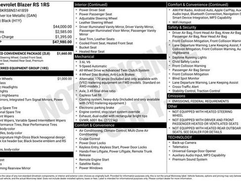 Used 2022 Chevrolet Blazer RS w/ Enhanced Convenience Package image 5