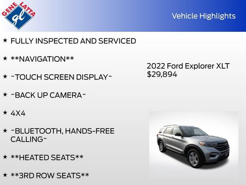 Certified 2022 Ford Explorer XLT w/ Equipment Group 202A AWD/4WD image 34