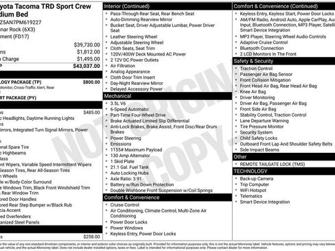 Used 2023 Toyota Tacoma TRD Sport w/ Technology Package image 23