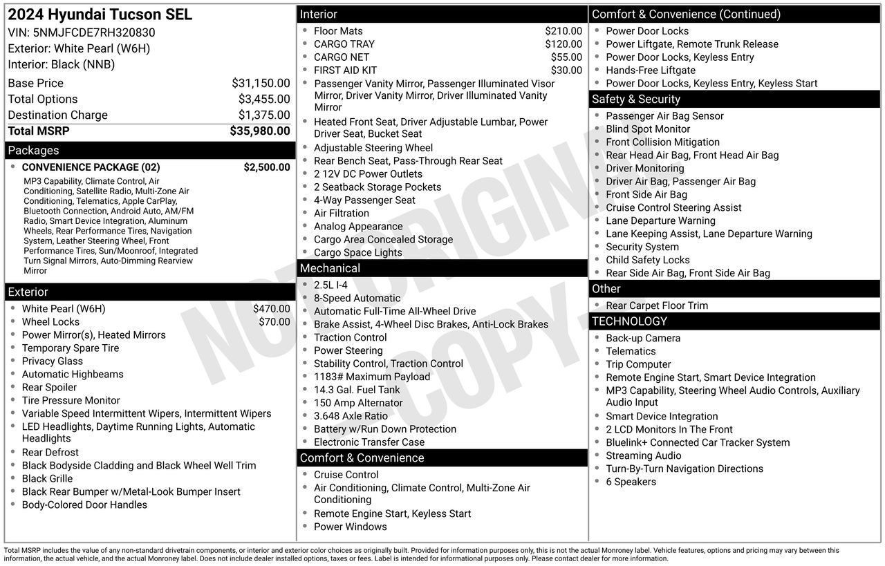Used 2024 Hyundai Tucson SEL w/ Convenience Package AWD/4WD image 9