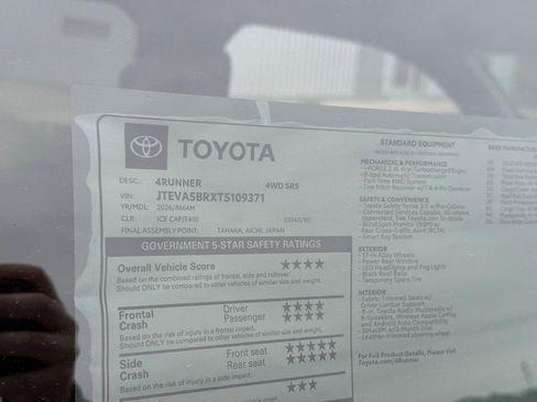 New 2026 Toyota 4Runner SR5 AWD/4WD image 8