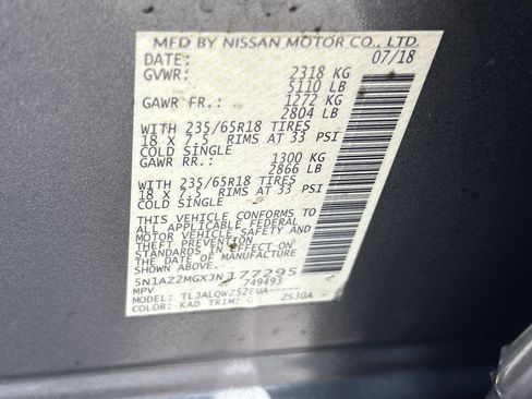 Used 2018 Nissan Murano SV w/ Cargo Package image 28