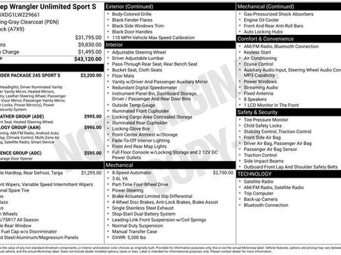 Used 2020 Jeep Wrangler Unlimited Sport S AWD/4WD image 3