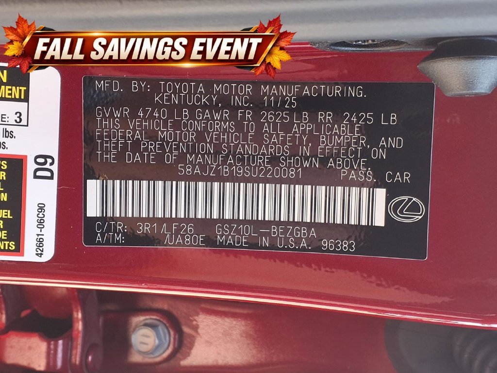Used 2025 Lexus ES 350 F Sport w/ Accessory Package (Z2) FWD image 14