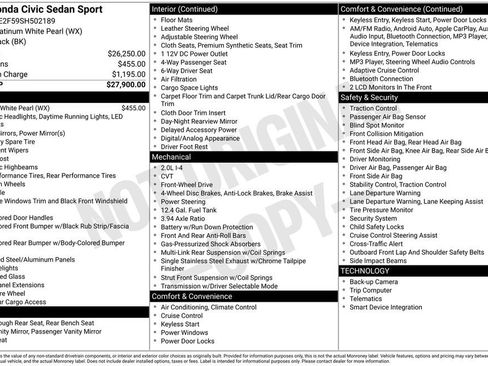 Certified 2025 Honda Civic Sport image 2