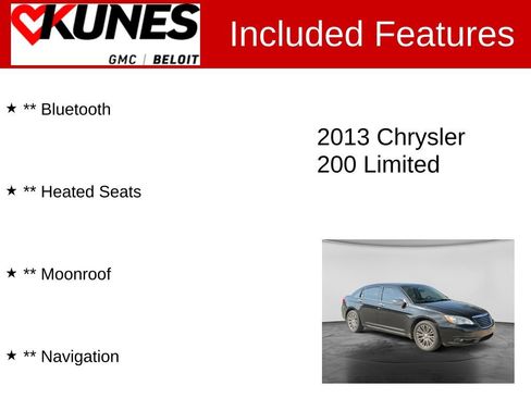 Used 2013 Chrysler 200 Limited w/ Sun/Sound Group FWD image 2