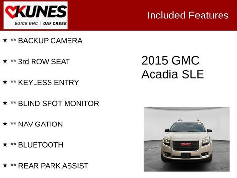 Used 2015 GMC Acadia SLE AWD/4WD image 2