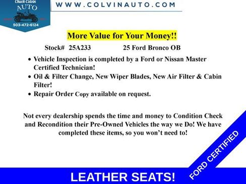 Certified 2025 Ford Bronco Outer Banks AWD/4WD image 2