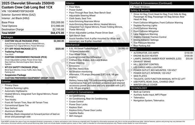 New 2025 Chevrolet Silverado 2500 Custom w/ Custom Value Package AWD/4WD image 4
