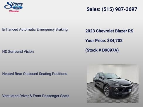 Used 2023 Chevrolet Blazer RS w/ Driver Confidence II Package AWD/4WD image 28