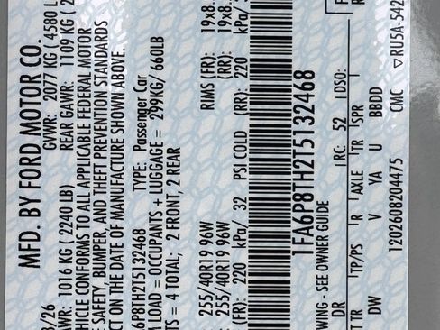 New 2026 Ford Mustang Coupe w/ Mustang Nite Pony Package RWD image 5