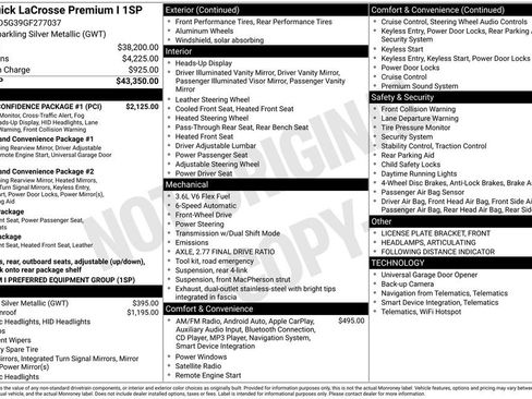 Used 2016 Buick LaCrosse Premium w/ Driver Confidence Package #1 image 4