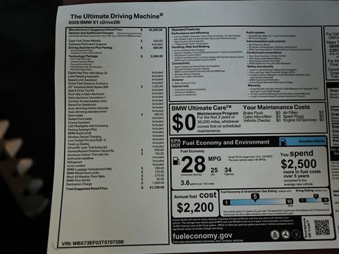 New 2026 BMW X1 xDrive28i w/ Technology Package AWD/4WD image 24