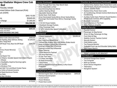 Used 2022 Jeep Gladiator Mojave w/ Trailer Tow Package AWD/4WD image 27