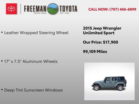 Used 2015 Jeep Wrangler Unlimited Sport w/ Quick Order Package 24S AWD/4WD image 10
