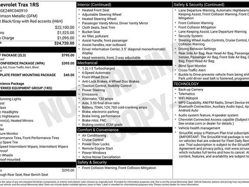 Used 2024 Chevrolet Trax RS w/ Sunroof Package FWD image 32