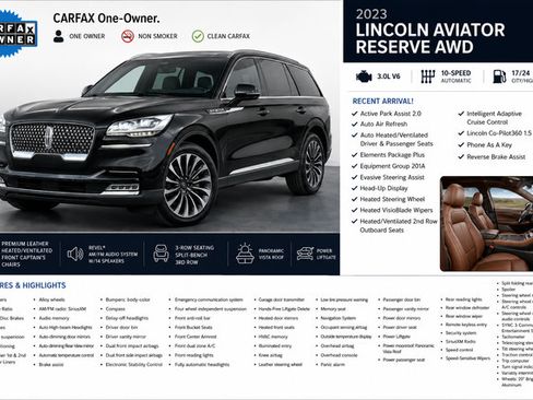 Certified 2023 Lincoln Aviator Reserve w/ Equipment Group 201A AWD/4WD image 3