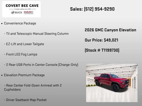New 2026 GMC Canyon Elevation w/ Convenience Package AWD/4WD image 19