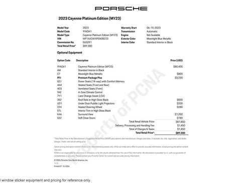 Used 2023 Porsche Cayenne Platinum Edition AWD/4WD image 2