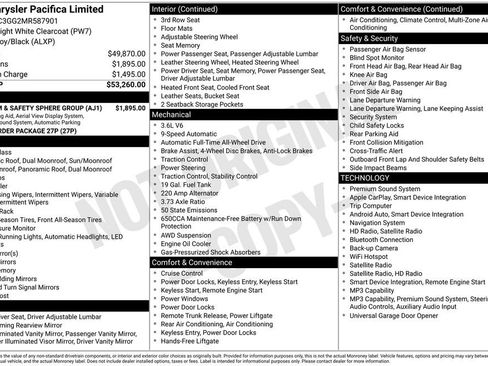 Used 2021 Chrysler Pacifica Limited w/ Premium & Safety Sphere Group AWD/4WD image 37