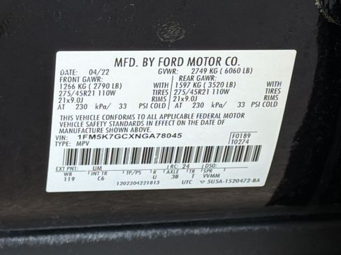 Used 2022 Ford Explorer ST w/ Equipment Group 401A RWD image 28